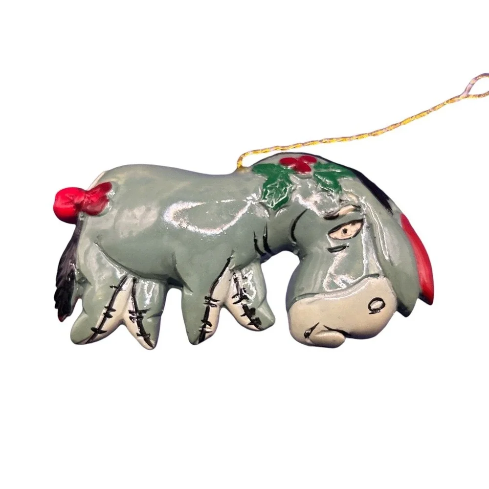 Vtg Disney Wooden Christmas‎ Ornaments Santa Mickey Pooh  3